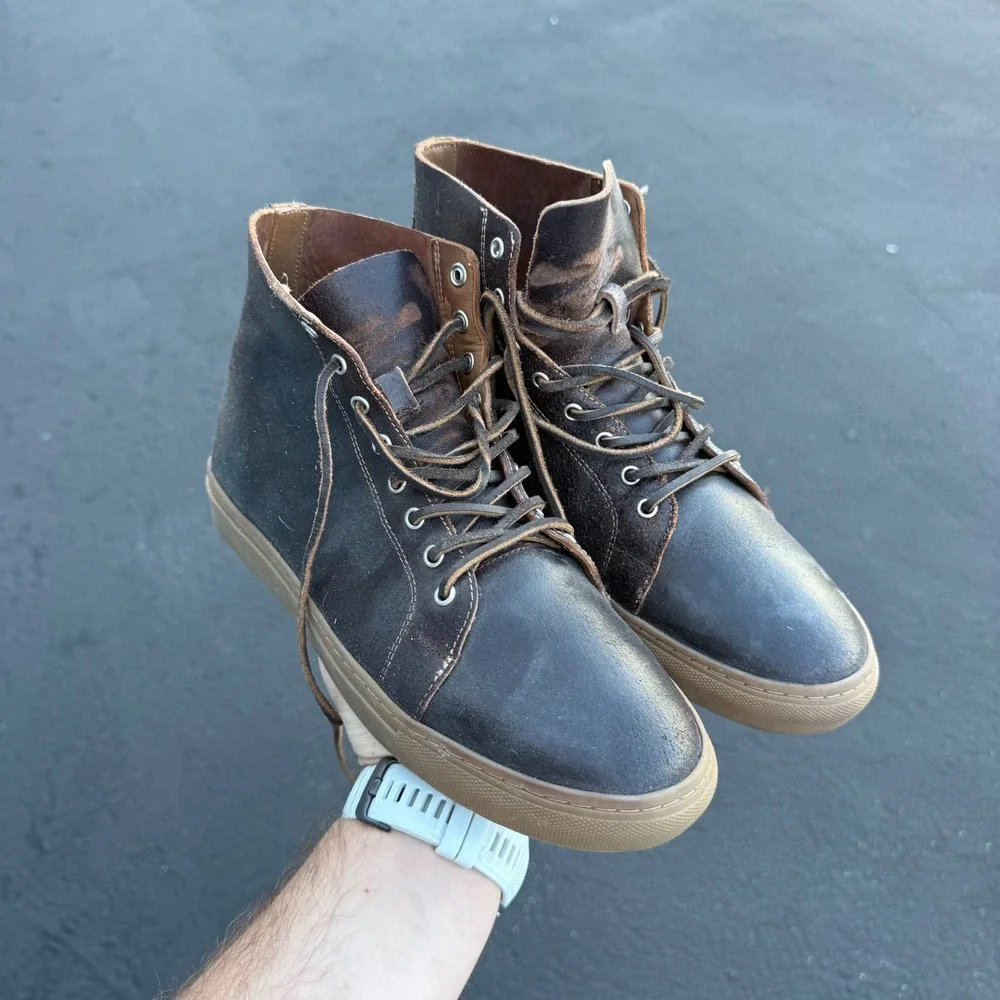 Thursday Boot Co Premier High Top Brown Leather Sneakers Mens 9 Gum Sole‎ ZR-86